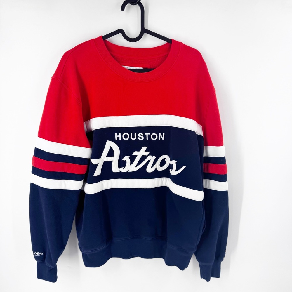 Mitchell Ness Houston Astros Cooperstown Collection Crewneck Sweatshirt Large